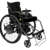 Decon E-Drive power assisted unit with joystick attached to a wheelchair