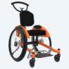 Kiddo wheelchair with push handle in orange