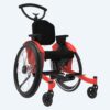 Kiddo tilt wheelchair with push handle in red